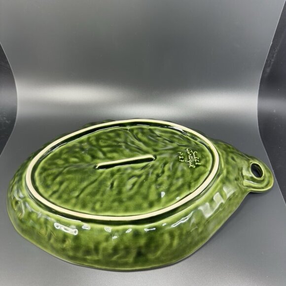Subtil Portugal Ceramic Green Cabbage Leaf Dish Serving Platter Large 16inch VTG - Picture 15 of 16